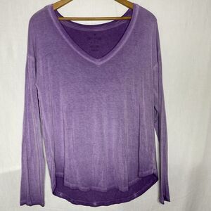 AMERICAN EAGLE Soft & Sexy V Neck Long Sleeve T Shirt Womens M Purple Stretch